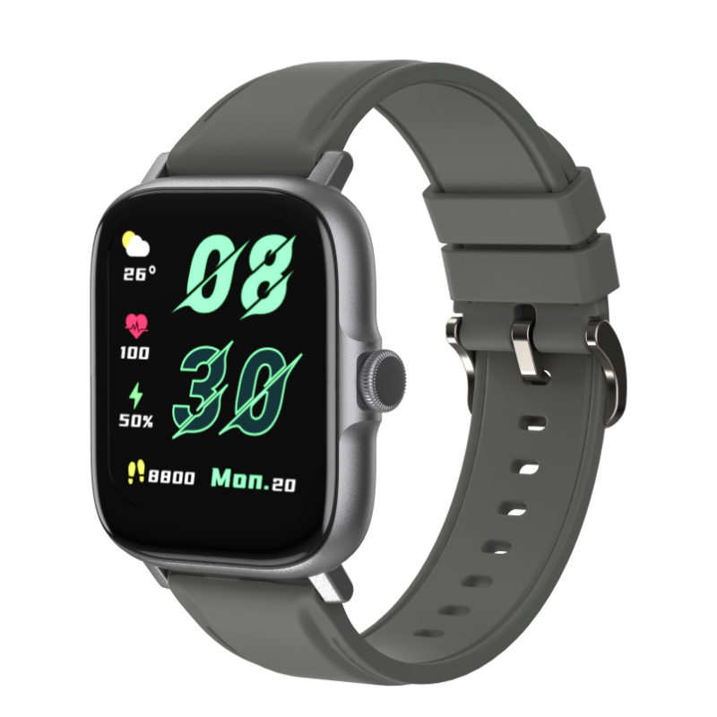Aukey Smartwatch Fitness Tracker With 10 Sport Modes Tracking & Customise Watchfaces With Phone Calls Gray