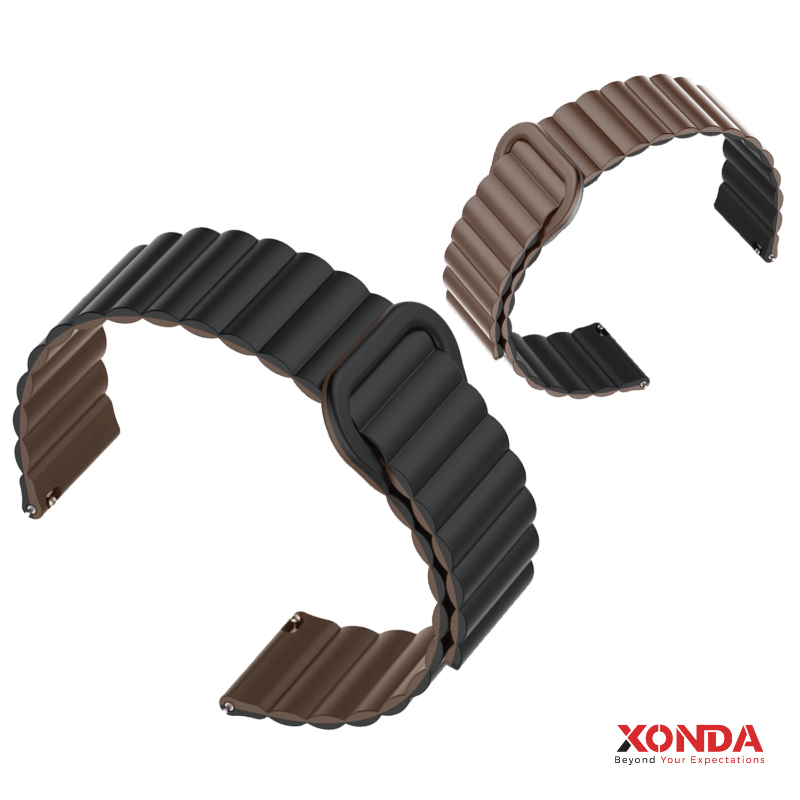Xonda Double Magnetic Face Watch Strap (42/44/45) Black Chocolate