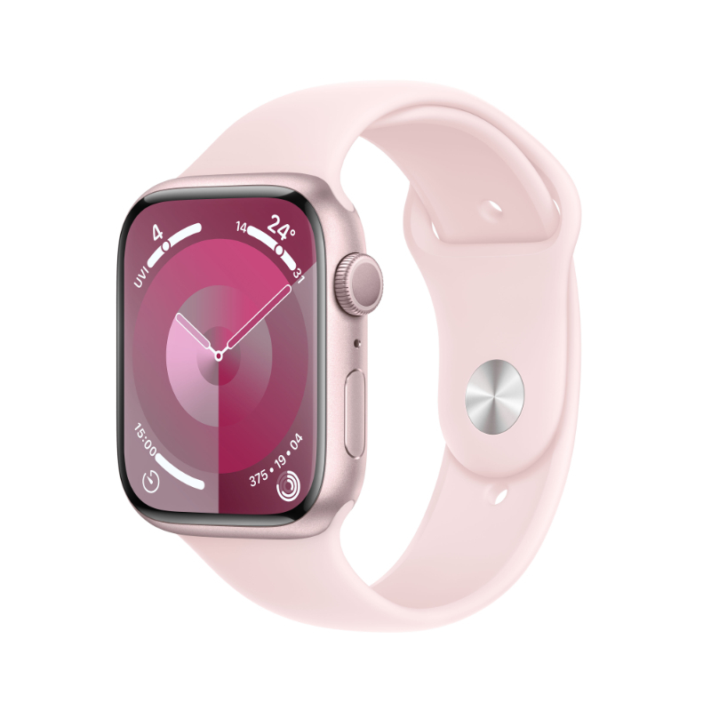 Apple Watch Series 9 GPS 41mm Pink Aluminum Case with Light Pink Sport Band S/M