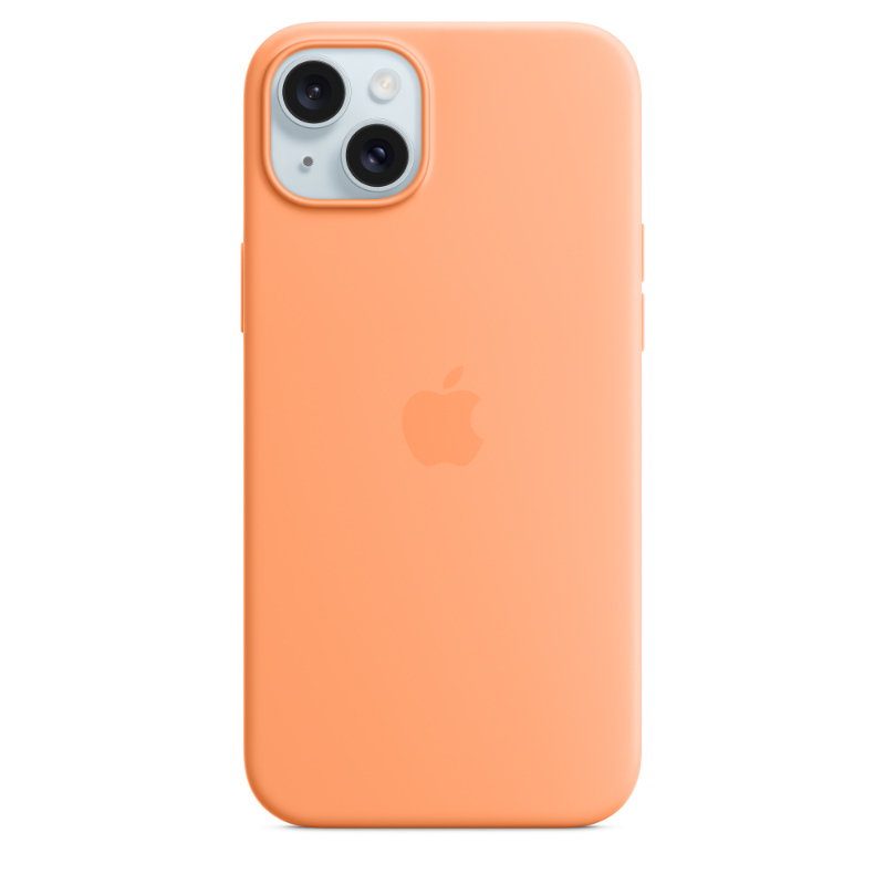Apple iPhone 15 Plus Silicon Case with MagSafe Orange Sorbet