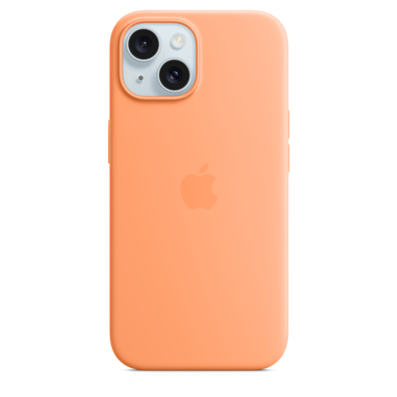 Apple iPhone 15 Silicon Case with MagSafe Orange Sorbet