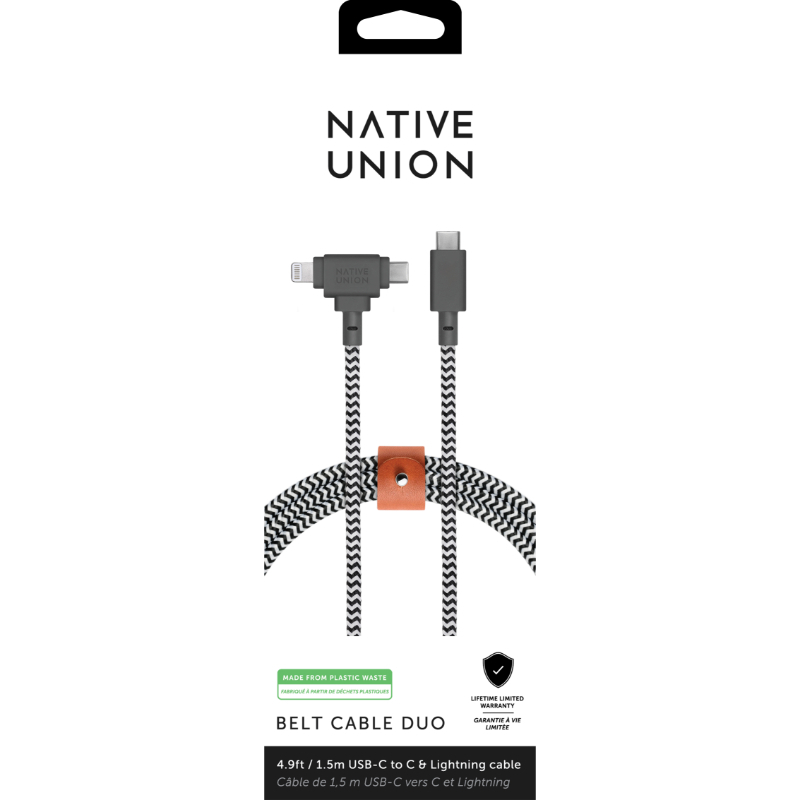 Native Union Usb-C To Lightning Cable And Usb-C Zebra