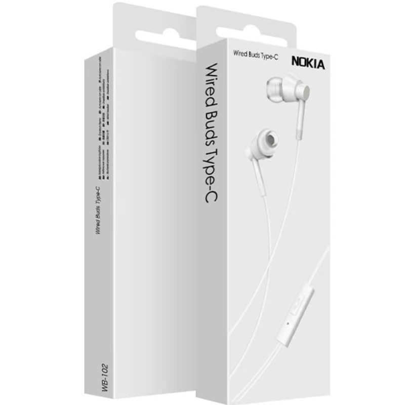 Nokia Wired Buds Type-C Black (Wb-102) White