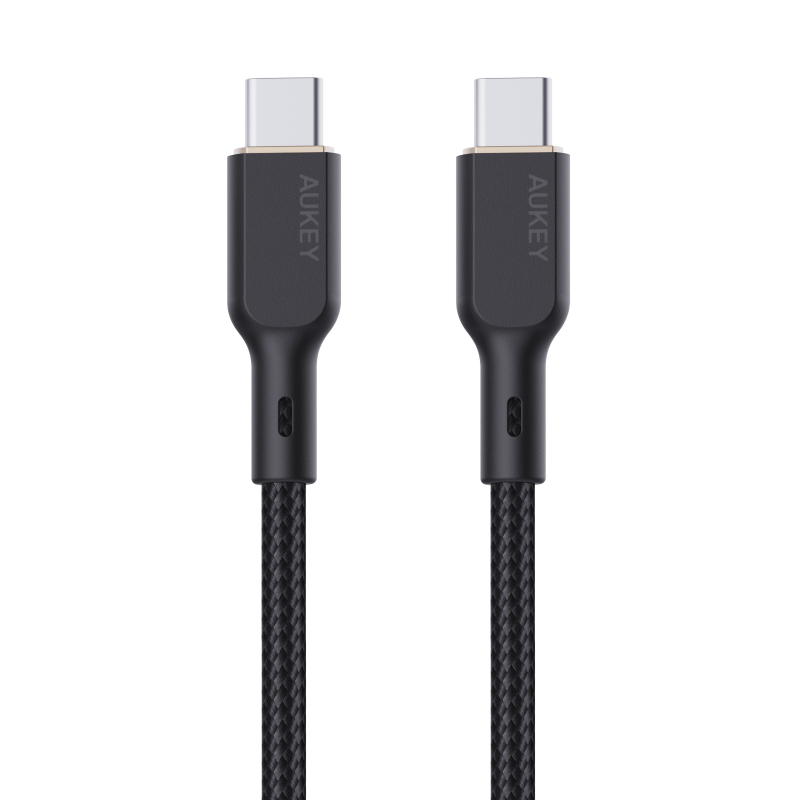 اوكي كيبل نايلون مضفر شحن و مزامنة USB-C الى USB-C طول 1م 100 واط Kevlar Coreأسود