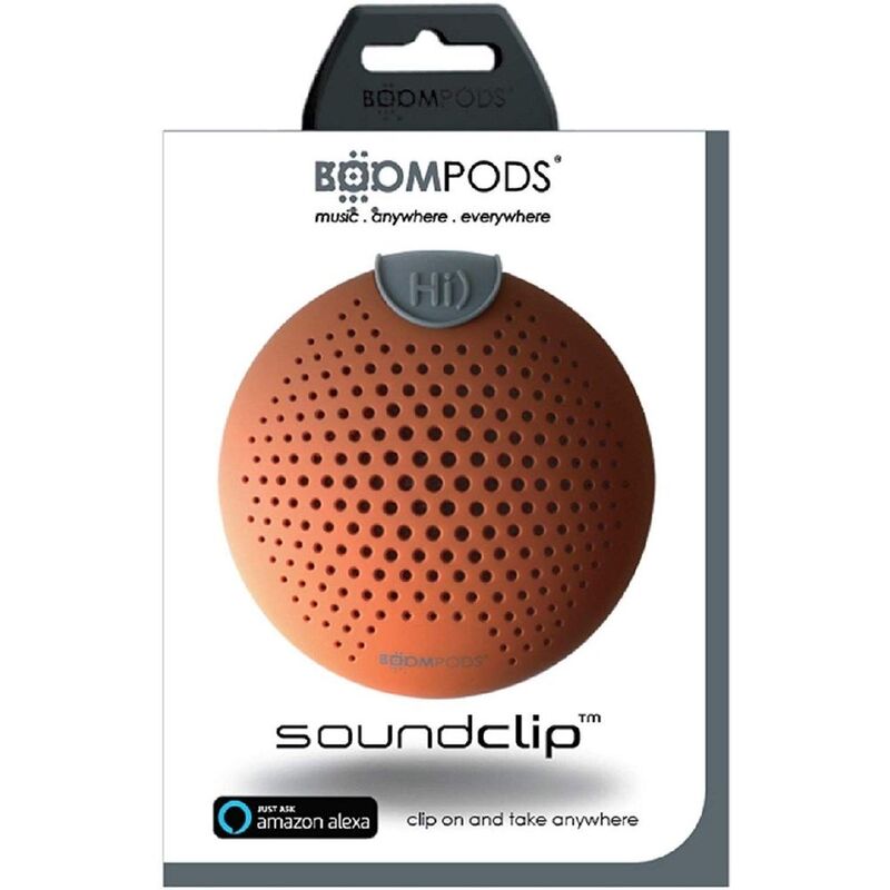 Boompods Soundclip Bluetooth Speaker Ipx6 Amazon Alexa Integrated Orange
