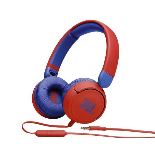 JBL Jr310 Kids On Ear Headphones Singleside Flat Cable Safe Listening Red