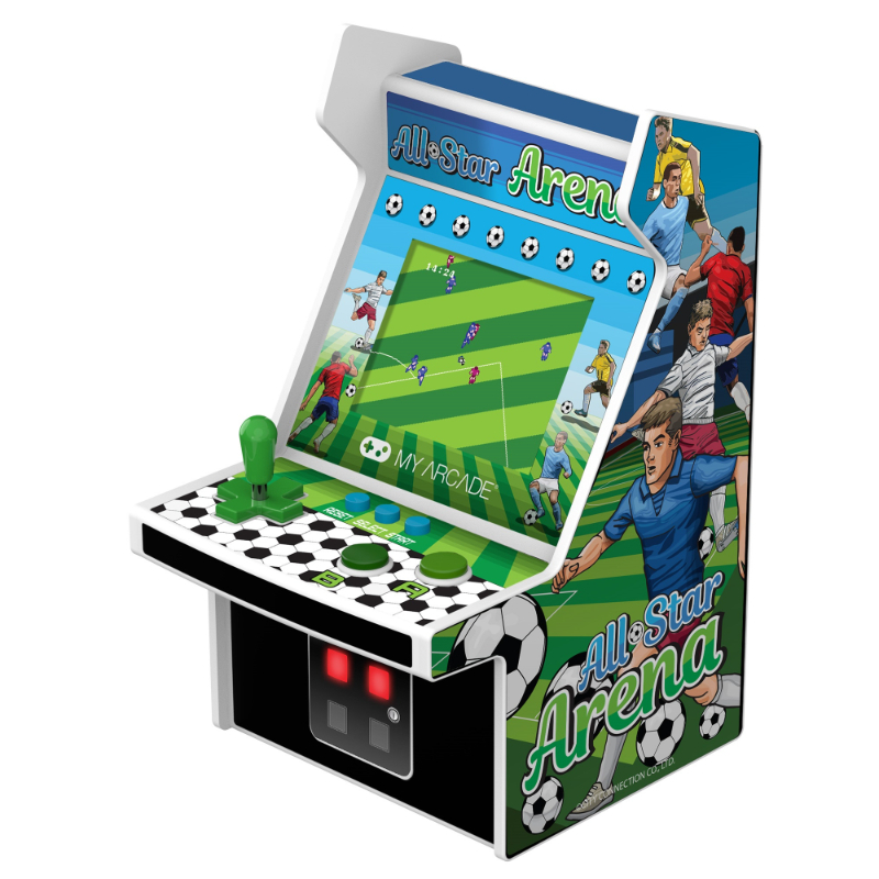 Micro Player 6.75" All-Star Arena + 300Bonus Games Collectible Retro -Green & White