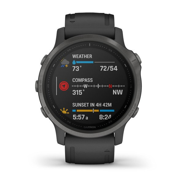 Garmin Fenix 6S Sapphire Carbon Grey Dlc W Black Band GPS Watch Emea