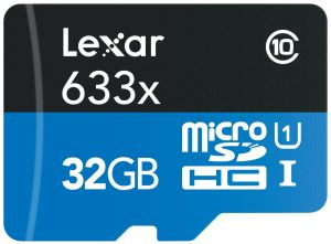 بطاقة ذاكرة ليكسار LSDMI32GBBEU633A، سعة ذاكرة 32 جيجابايت ذاكرة مصغرة مايكرو إس دي إتش سي فئة 10 UHS-I