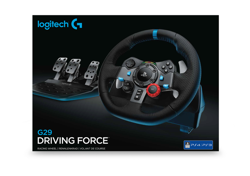 Logitech G G29 Steering Wheel + Pedals Pc,Sony PlayStation 4,Sony PlayStation 3 Black