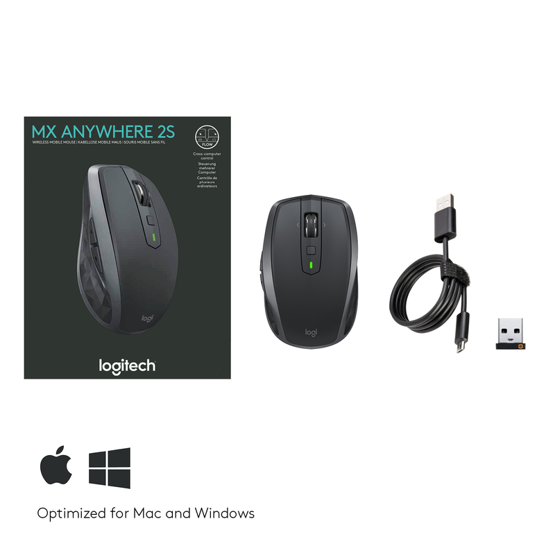 Logitech Mx Anywhere 2S Mouse Rf Wireless+Bluetooth 4000 Dpi Right-Hand