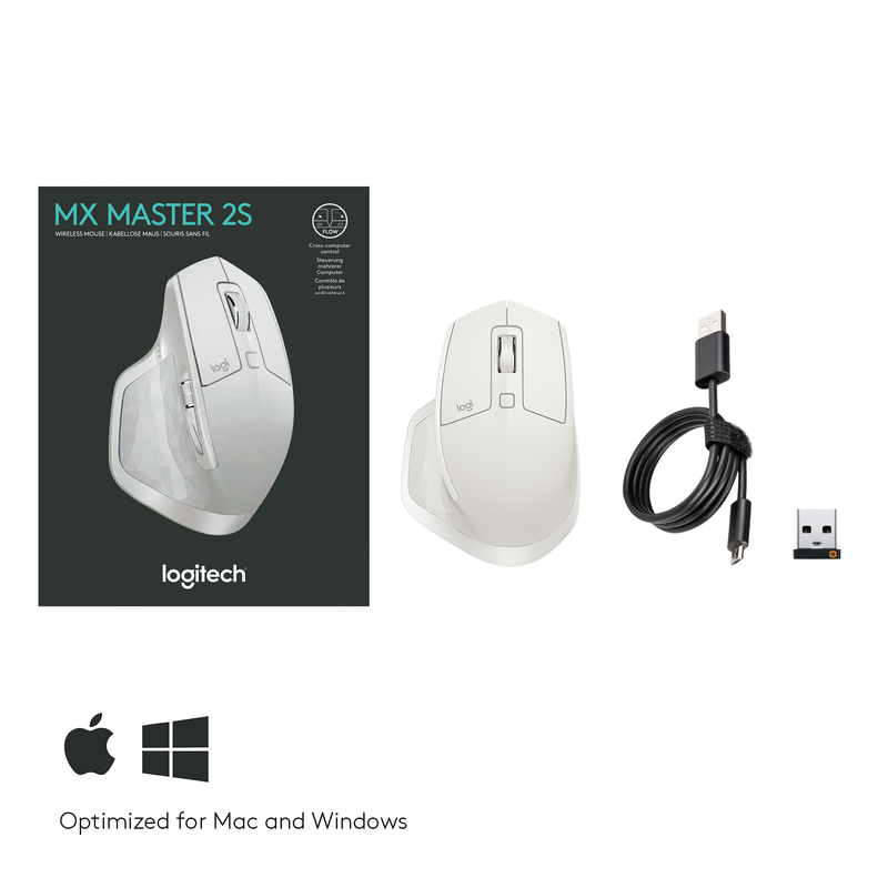 Logitech Mx Master 2S Mouse Rf Wireless+Bluetooth Laser 4000 Dpi Right-Hand
