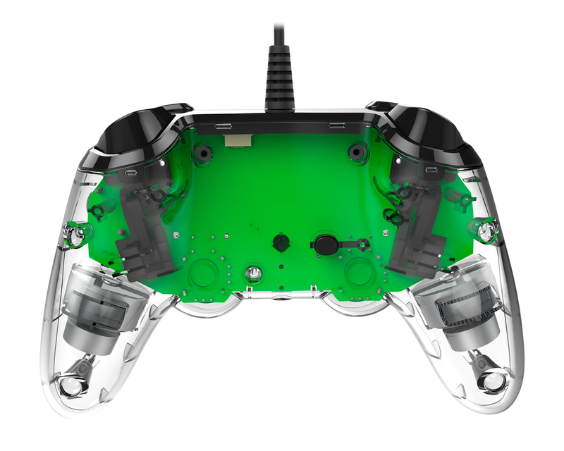 وحدة تحكم للألعاب ناكون Ps4Ofcpadclgreen لأجهزة بلاي ستيشن 4 تقنية تحكم تناظرية/رقمية، لون أخضر، شفاف