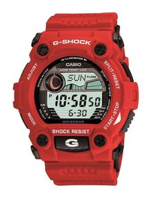 ساعة جي شوك G7900A4D الرقمية المقاومة للماء حتى عمق 200 متر كبيرة الحجم حمراء اللون