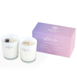 Self Love Crystal Candle Duo