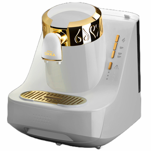 Ok008-B أرزوم أوكا ماكينة صنع القهوة التركية أبيض / ذهبي