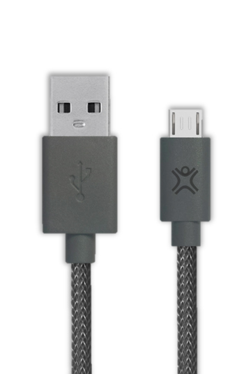 Xtrememac 2.5M Gray USB Cable USB A Micro-USB A Black